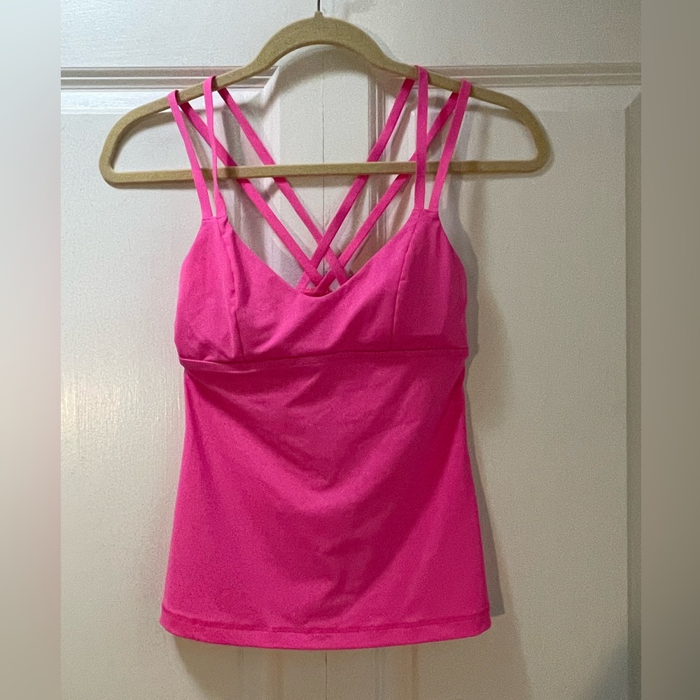 Athleta Hot Pink Women’s XS Criss Crossed Strap Tank Top EUC